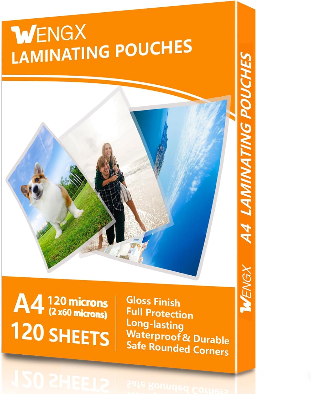120 Sheets A4 Laminating Pouches Gloss Finish