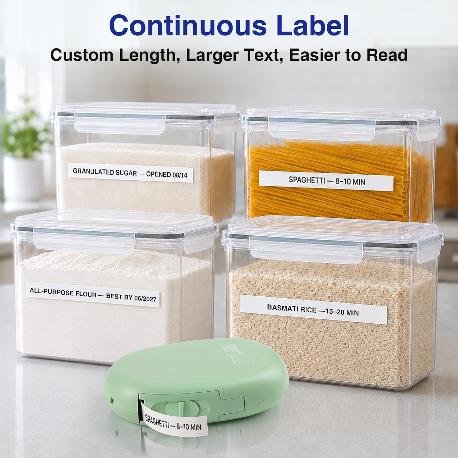 Detalle 2 de SUPVAN E10 Bluetooth Label Maker: Inkless, Waterproof Labels with 3 Tapes and 35 Fonts