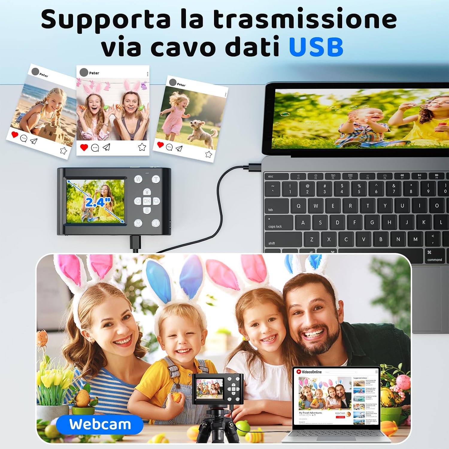 Thumbnail 5 de CHAKEYAKE Fotocamera Digitale 4K 64MP con Scheda 32GB – Compatta, Multifunzione e per Principianti