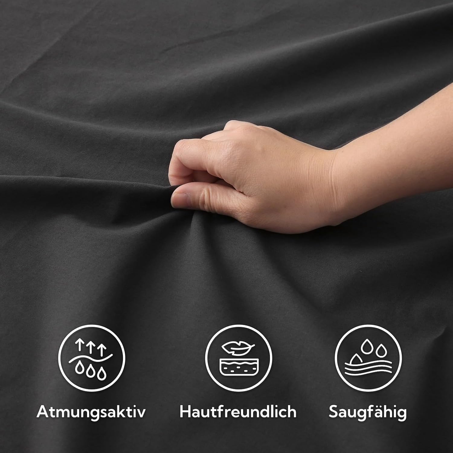 Detalle de SOULFUL Spannbettlaken 90x190cm – 100% Baumwolle, Stonewashed, Öko-Tex zertifiziert, passt bis zu 25 cm Matratzhöhe