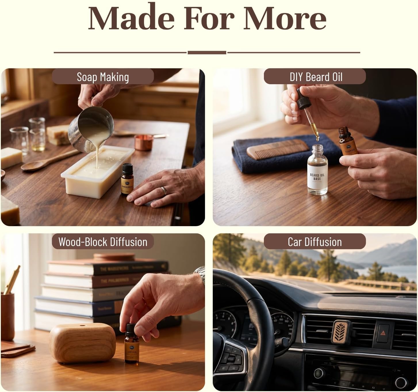 Detalle de P&J Trading Fragrance Oils for Diffusers Gift Set: Cedar, Sandalwood & More