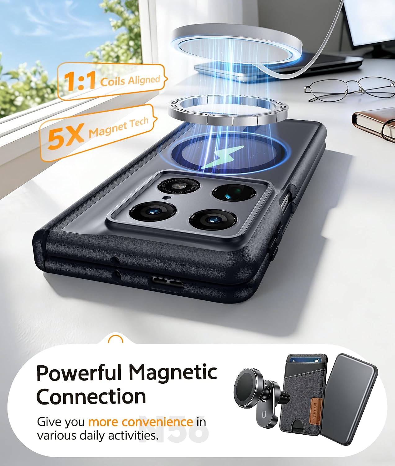 Detalle de FNTCASE Motorola Razr Fold Case, Magnetic Cover with Hinge Protection