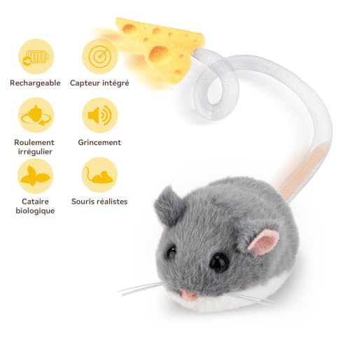 Thumbnail 3 de Migipaws Souris interactive rechargeable pour chat, capteur et herbe à chat