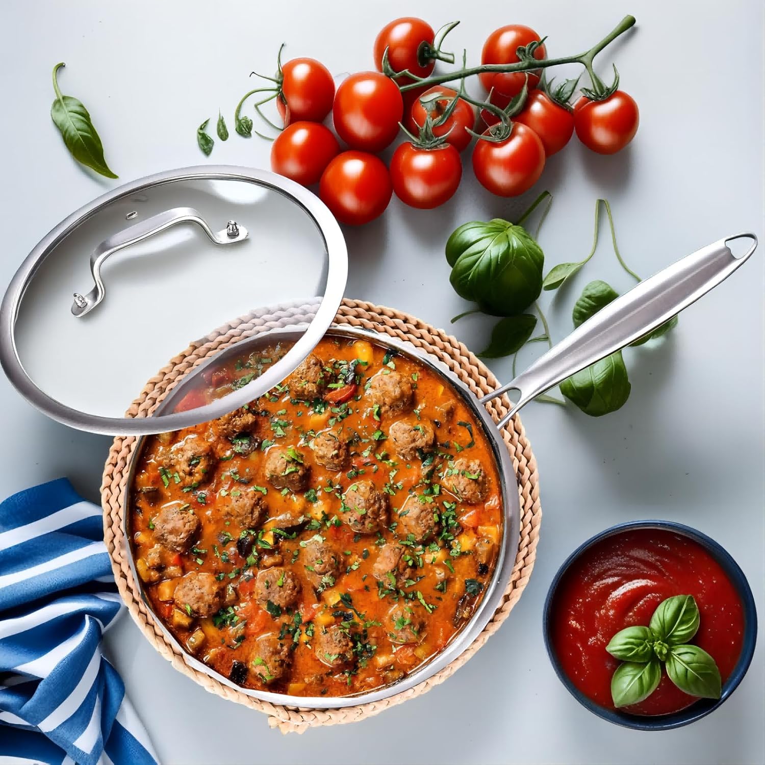 Thumbnail 6 de LOLykitch 26 cm Tri-ply Stainless Steel Frying Pan with Lid