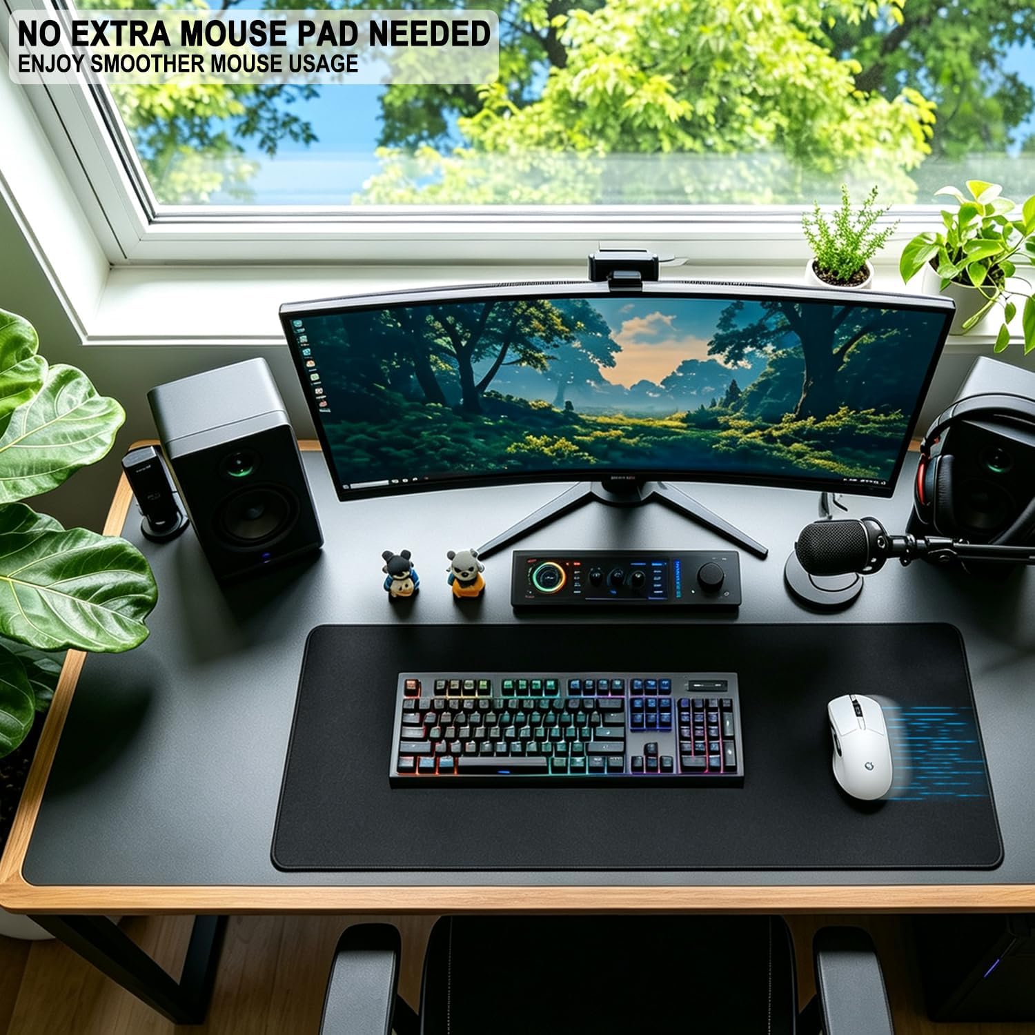 Detalle 2 de JOCYRN Extended Gaming Mouse Pad, 31.5" x 15.7", Water-Resistant Surface