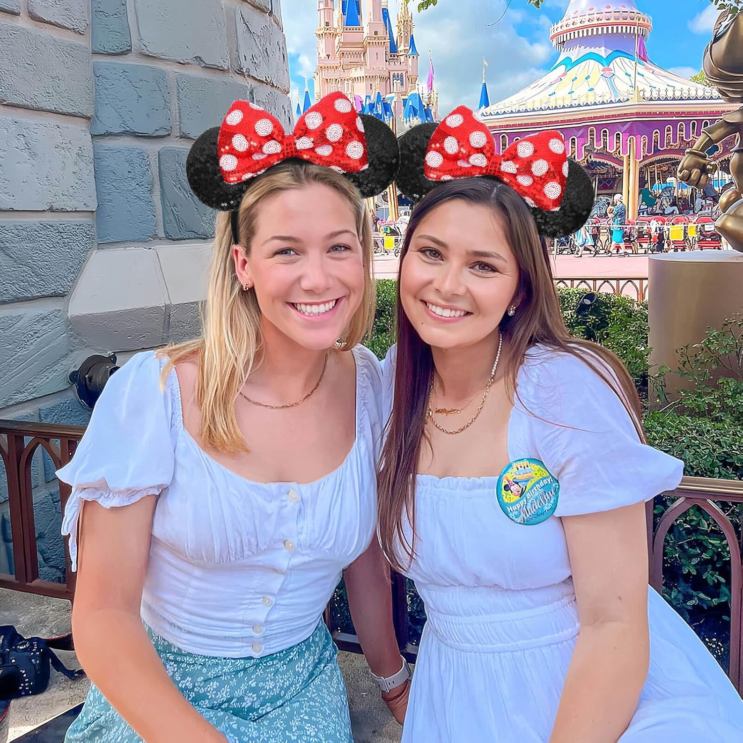 Detalle de Mouse Ears Headband Red Polka Dots