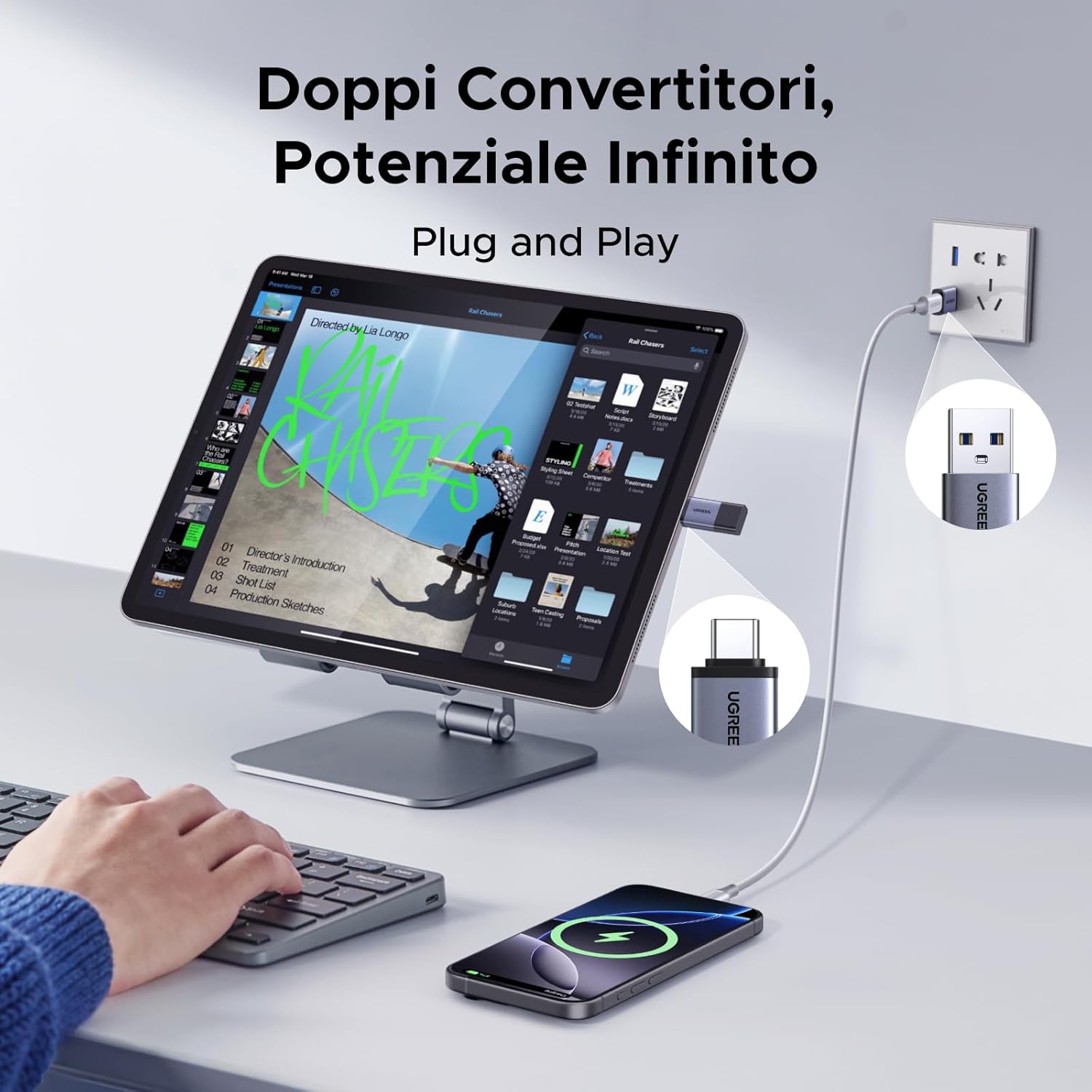 Thumbnail 6 de UGREEN Adattatore USB C a USB A OTG 10Gbps – 4 Pezzi: USB-C a USB-A e USB-A a USB-C per caricare e sincronizzare