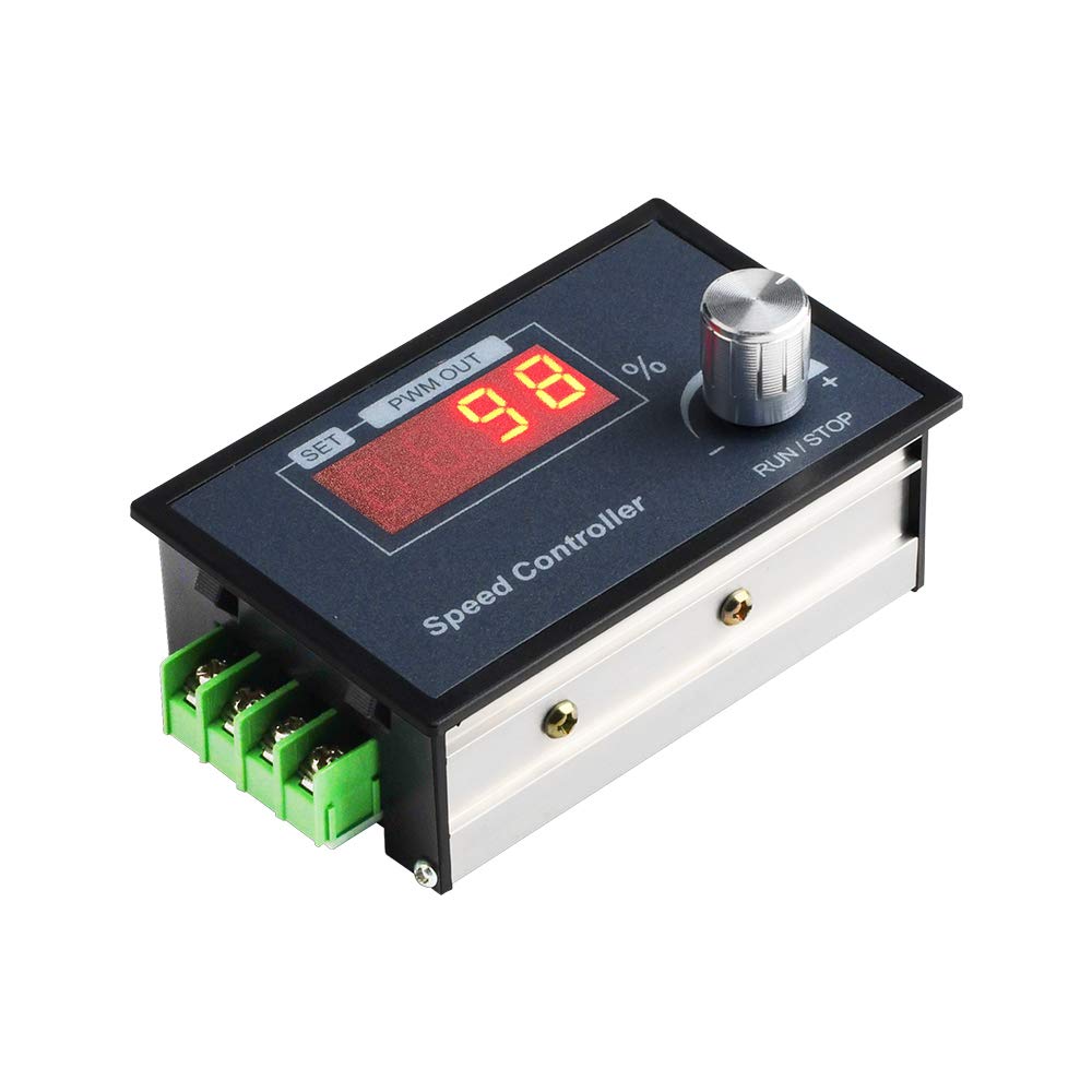 Detalle de Aideepen PWM-motorsnelheidsregelaar 6–60 V, 30 A met draaiknop en display