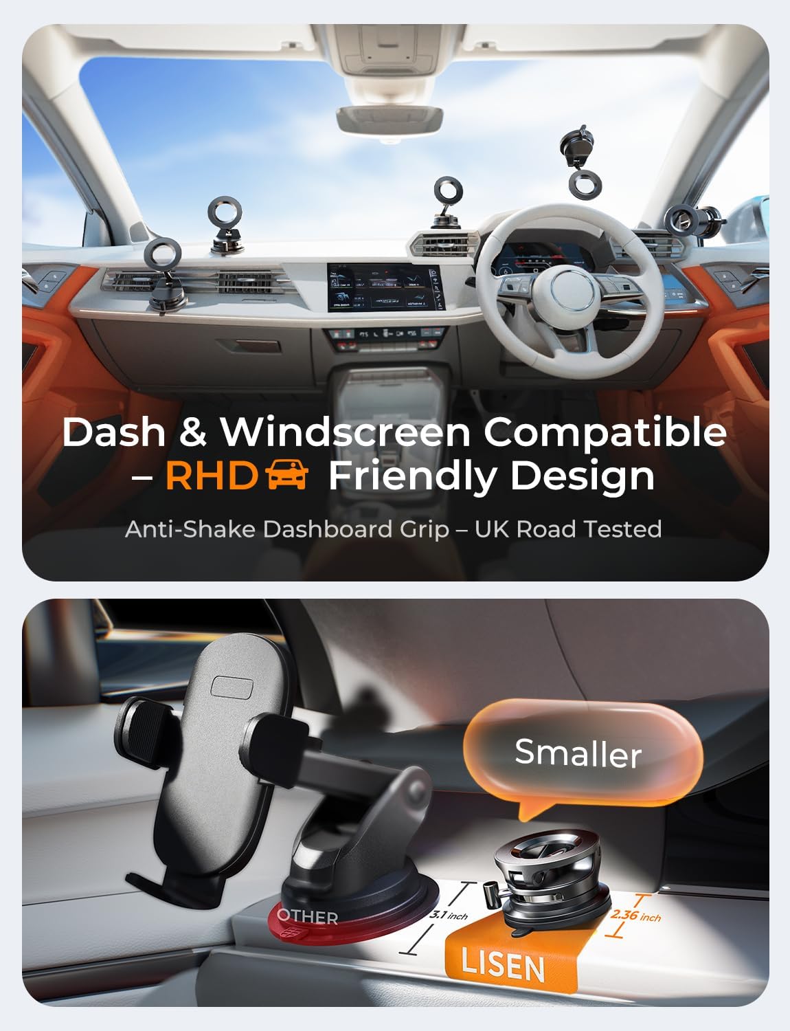 Detalle 2 de LISEN Magsafe Car Mount magnetic phone holder