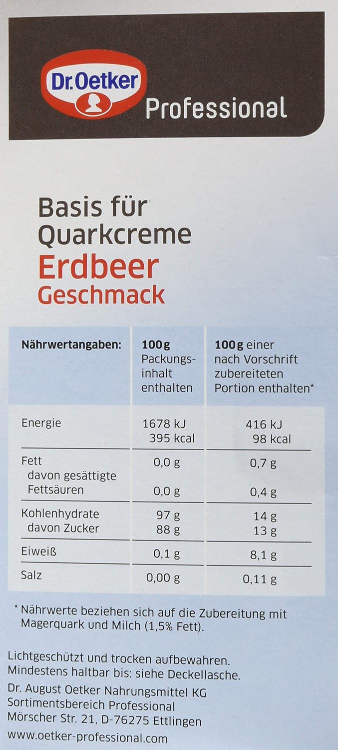 Thumbnail 2 de Dr. Oetker Professional Basis für Quarkcreme mit Erdbeer-Geschmack – Dessertpulver, 1 kg