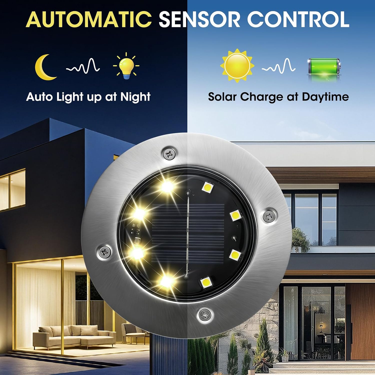 Detalle 2 de SLWOO Solar Lights Outdoor Garden – 8 Pack Ground Lights