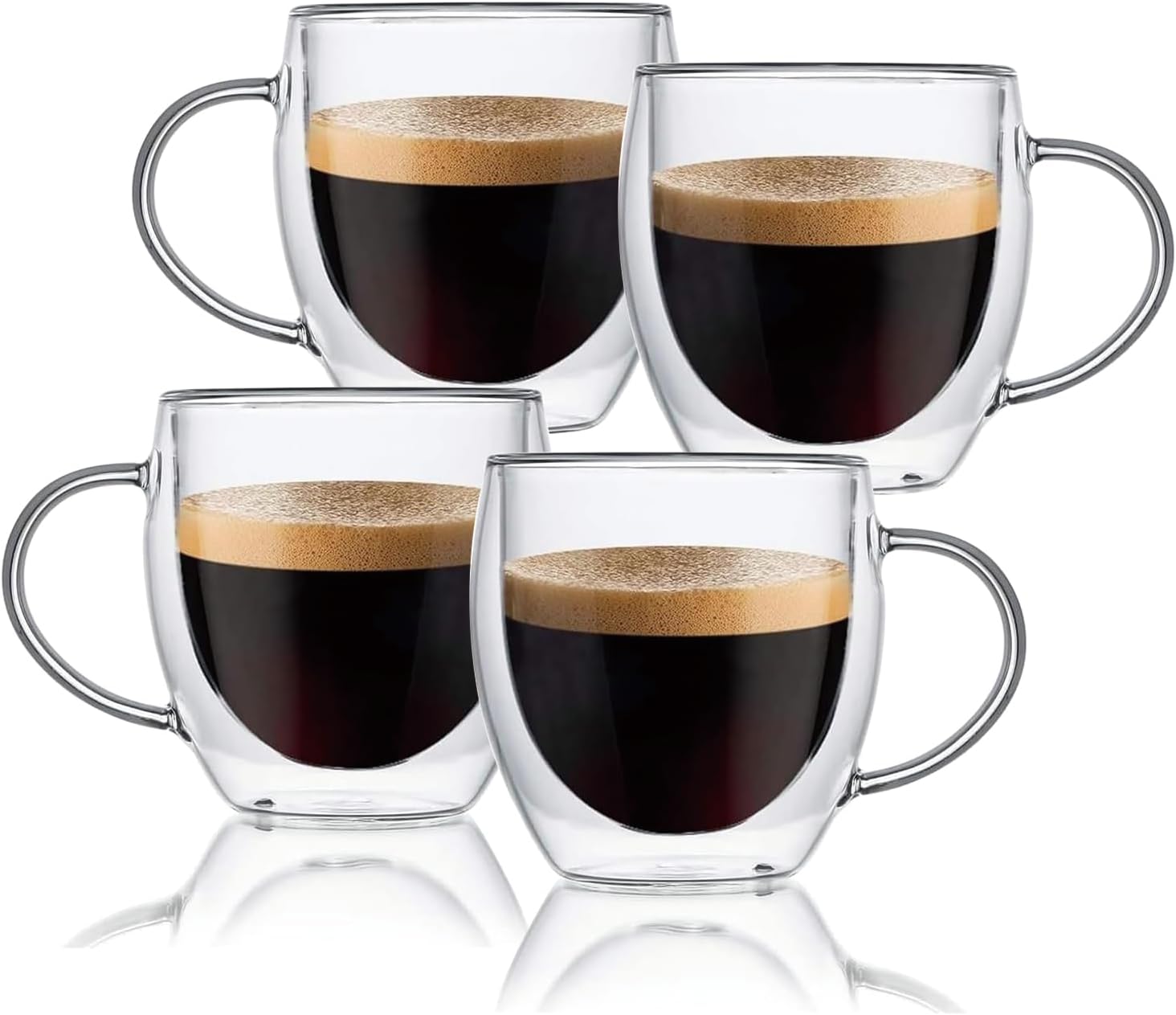 Detalle de SCJHMY Double-Walled Glass Coffee Mugs, 8 oz
