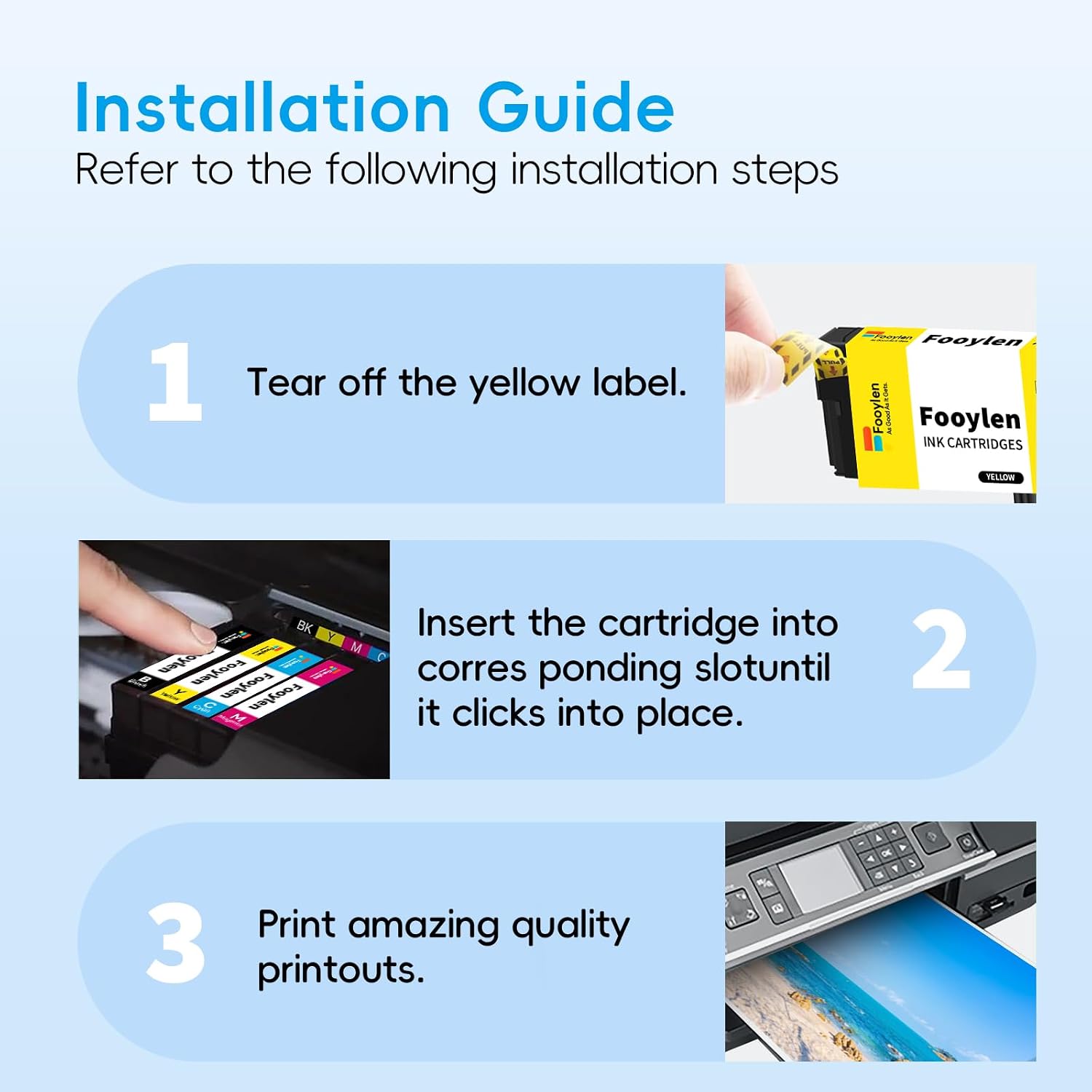 Detalle de Fooylen Compatible 603XL Ink Cartridges Multipack for Epson Expression Home and WorkForce