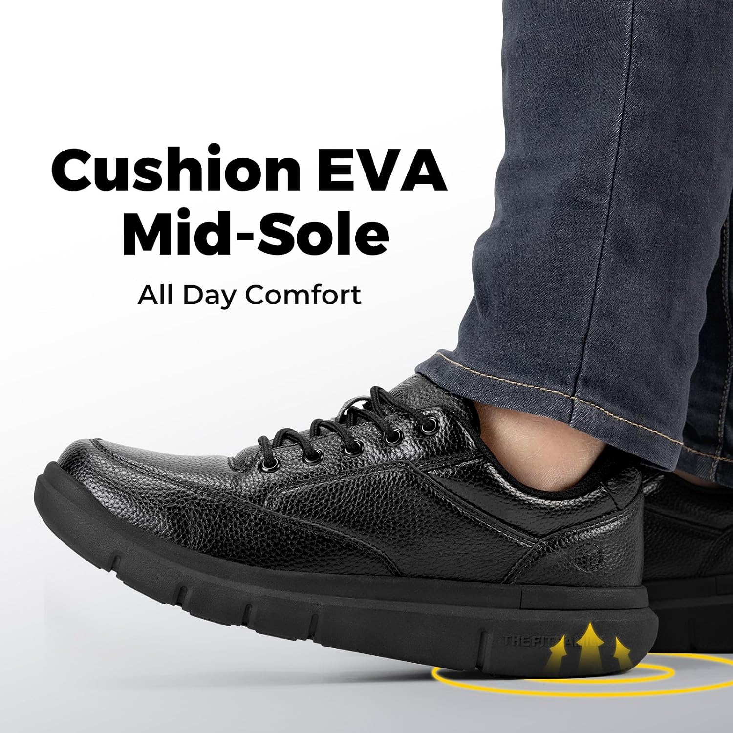 Detalle de FitVille Mens Extra Wide Fit Leather Oxford Shoes