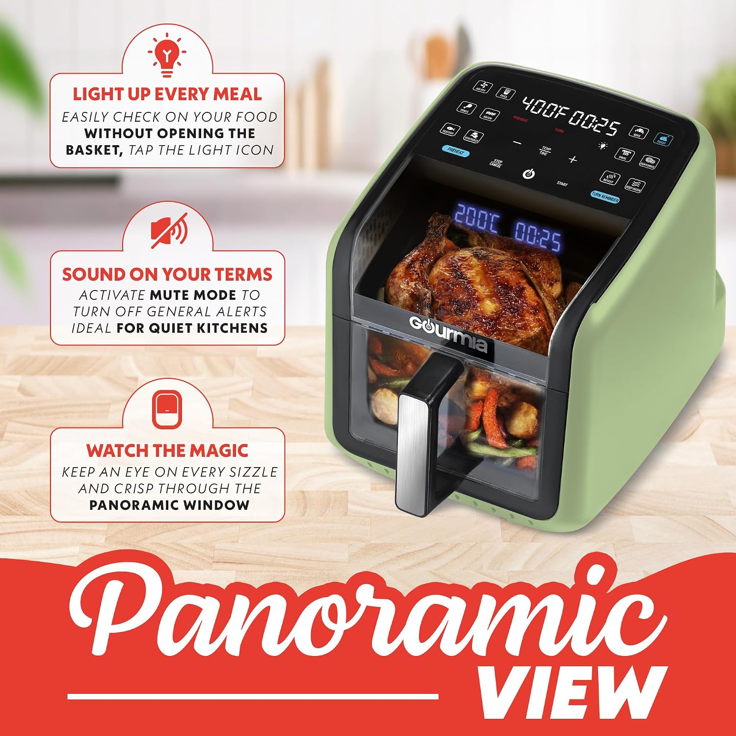 Thumbnail 4 de Gourmia Air Fryer 7 QT with Panoramic Window