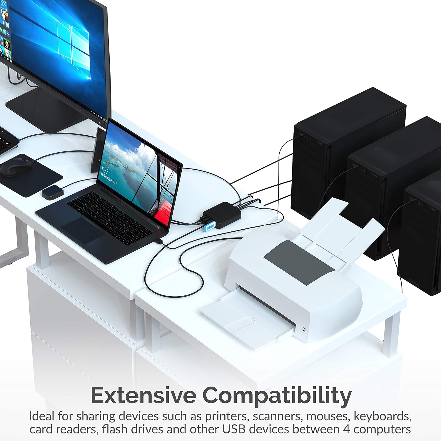 Detalle 1 de SABRENT USS4 USB switch selector 4 in 4 out