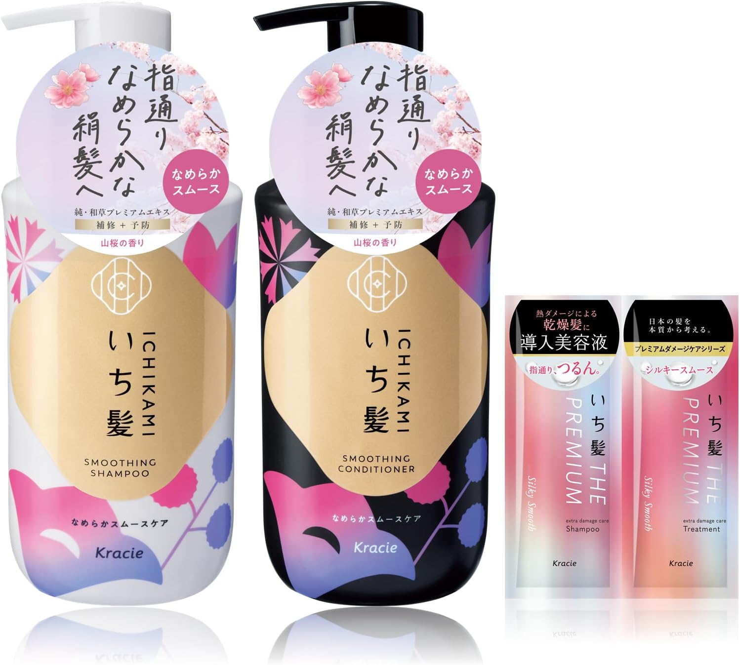 Detalle de いち髪 なめらかスムースケア シャンプー・コンディショナーセット ポンプ式 450ml・450g