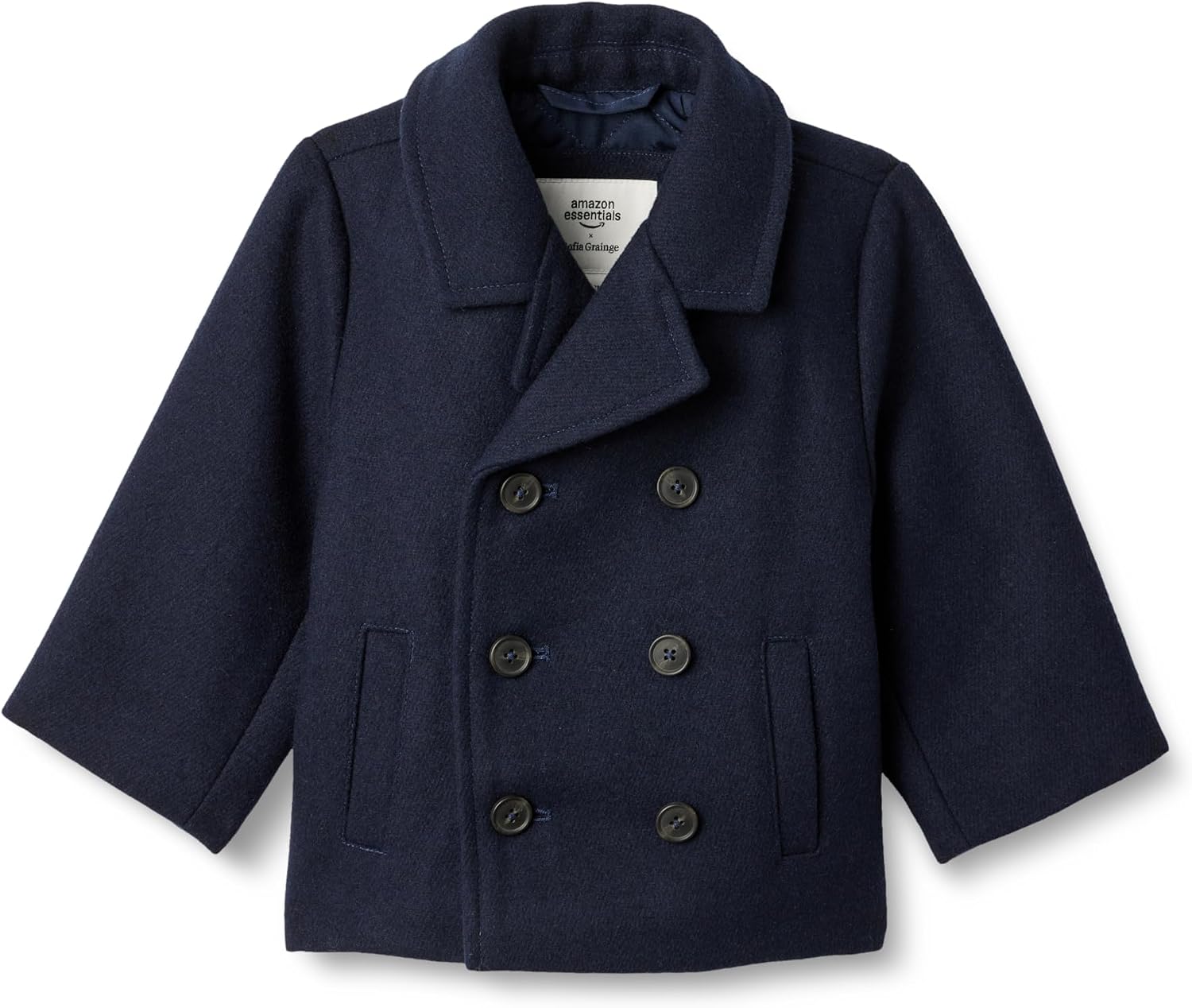 Imagen de Amazon Essentials x Sofia Grainge Toddler and Baby Boys' Wool Blend Double Breasted Coat en OfertitasTOP
