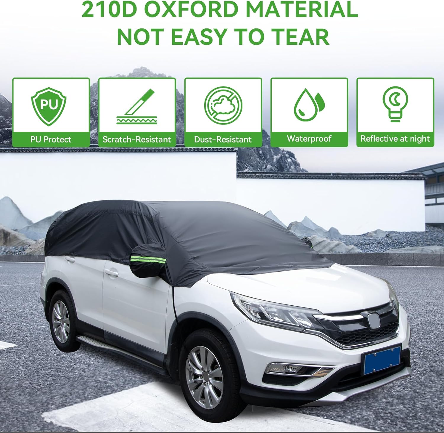 Thumbnail 4 de Half Car Cover Waterproof Ninonly Universal Car Top Cover for SUVs (Up to 4.5–5.5M)