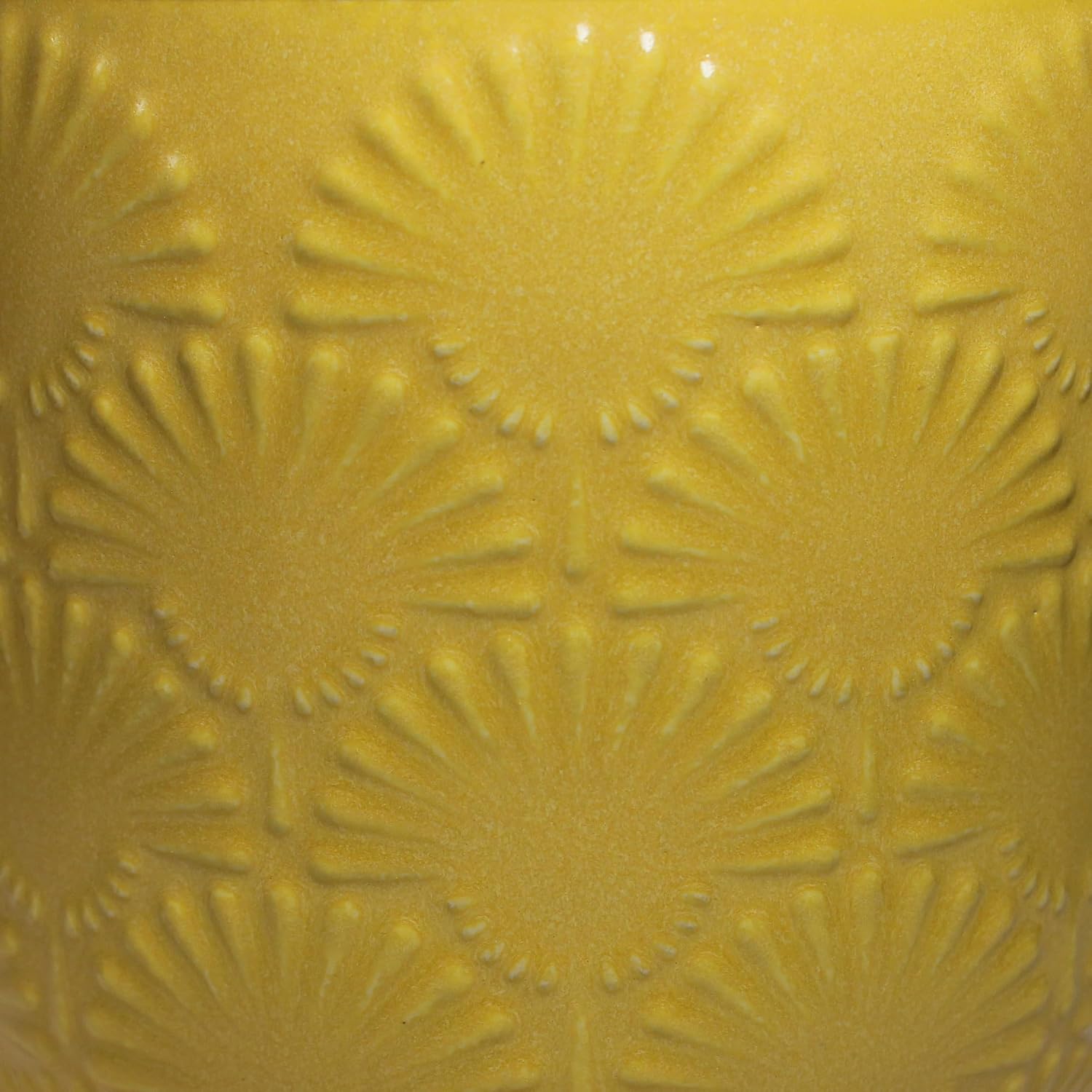 Thumbnail 2 de Xiaan Jiaju 6.7-Inch Ceramic Planter, Butter Yellow, Embossed with Drainage Hole
