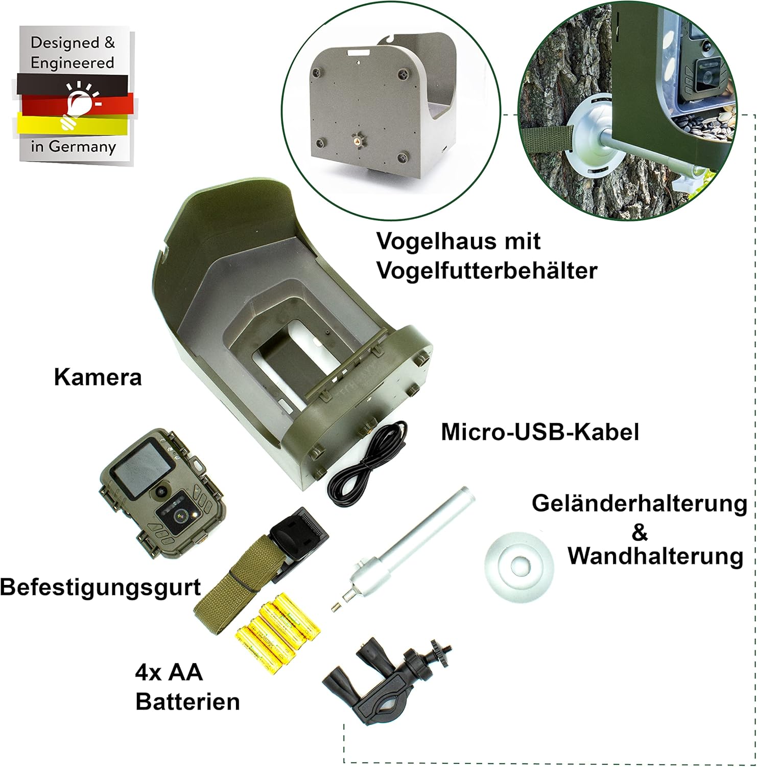 Detalle de Technaxx Full HD Bird Cam TX-165 – Outdoor-Überwachung mit 100° Weitwinkel und Zeitlupenfunktion