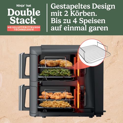 Thumbnail 9 de Ninja Double Stack XL Heißluftfritteuse – 9,5 L, 4 Ebenen, Grau