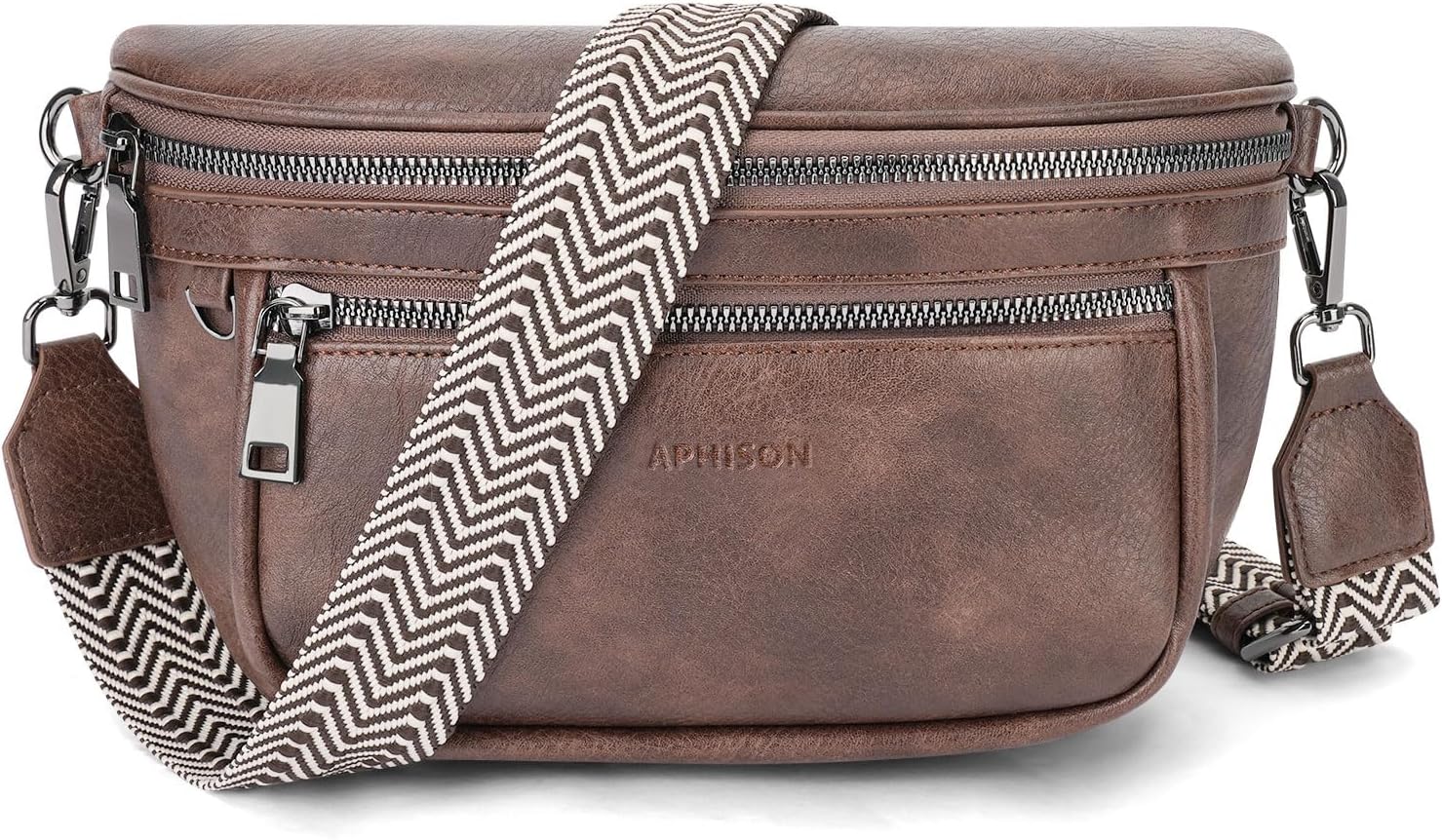 Thumbnail 6 de APHISON Damen Bauchtasche Umhängetasche aus veganem Leder mit RFID-Blockierung und mehreren Fächern