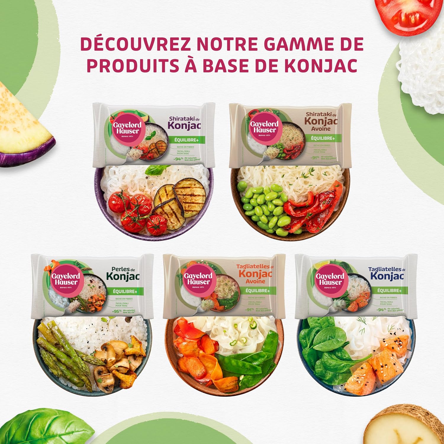 Detalle 2 de GAYELORD HAUSER Konjac Shirataki Nature - Sans Rinçage, Prêt à l’emploi, 10 paquets de 160 g