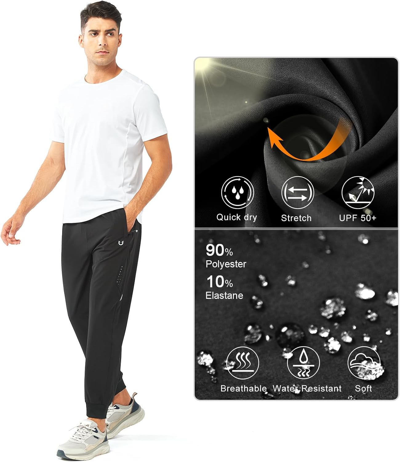 Thumbnail 6 de NORTHYARD Men's Athletic Running Pants: Lightweight, Quick-Dry Joggers with Zipper Pockets and UPF 50+