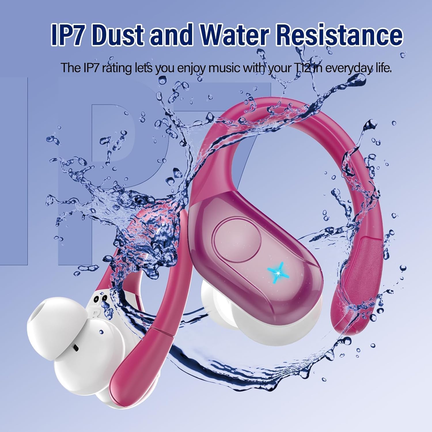 Thumbnail 6 de Qecnato T12 Wireless Earbuds, Bluetooth 5.4, 75-Hour Battery, Ear Hooks
