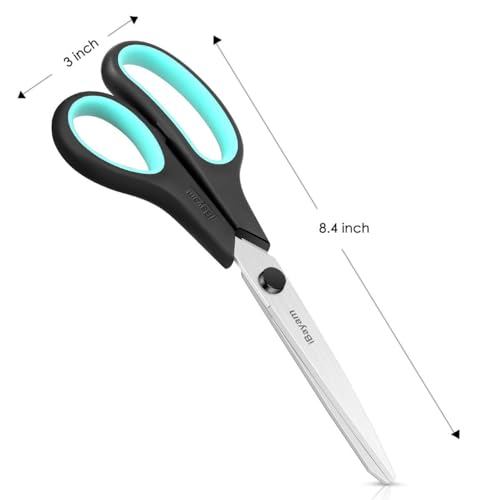 Detalle de iBayam 8.5" Heavy Duty Scissors: All-Purpose Darling for Office, School, Crafts, and Sewing