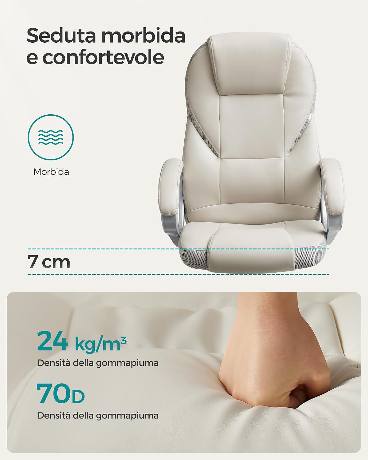 Thumbnail 3 de SONGMICS OBG022W01 Poltrona ergonomica