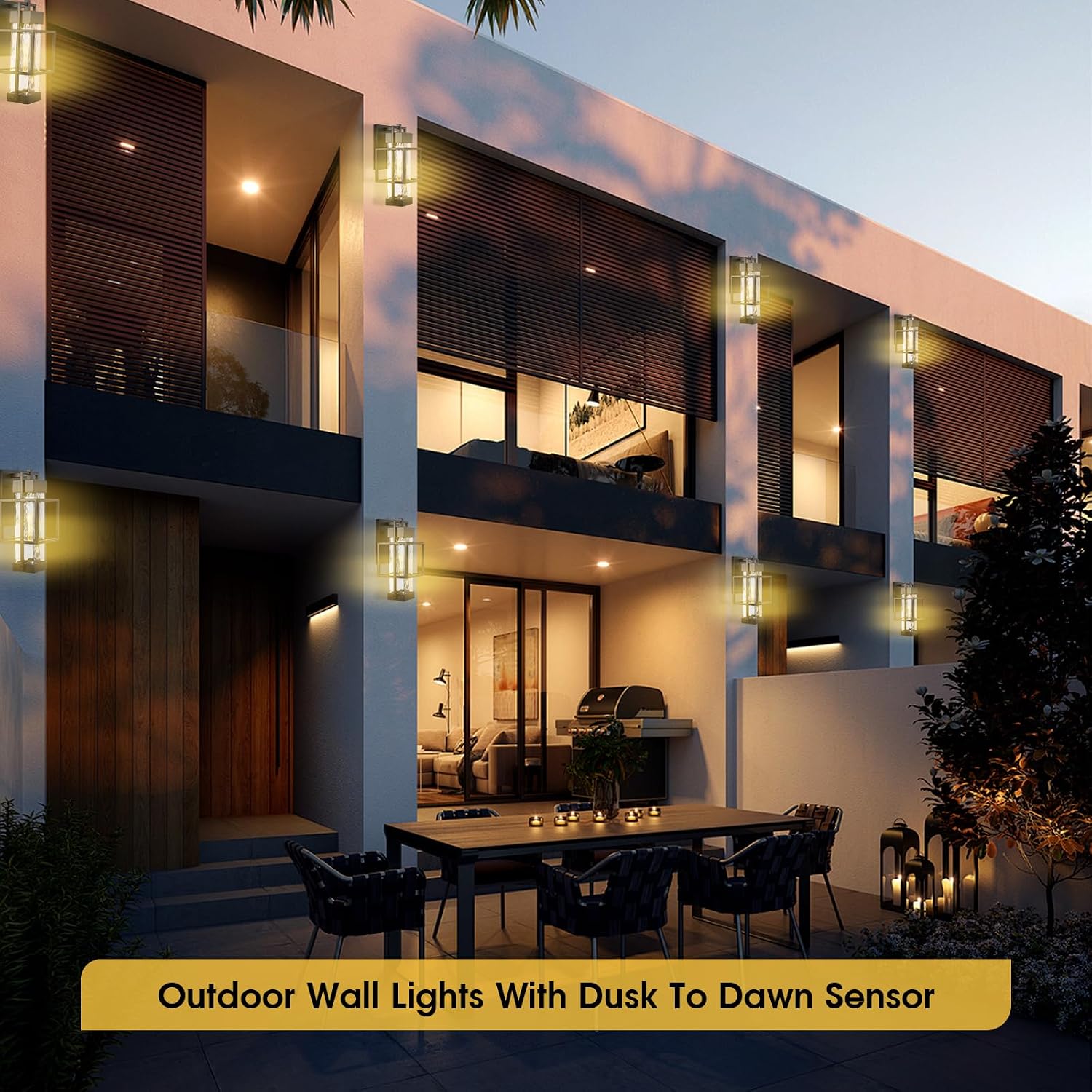 Thumbnail 6 de tjjsllhbe CA016 Dusk-to-Dawn Outdoor Wall Light, Waterproof Metal Cage