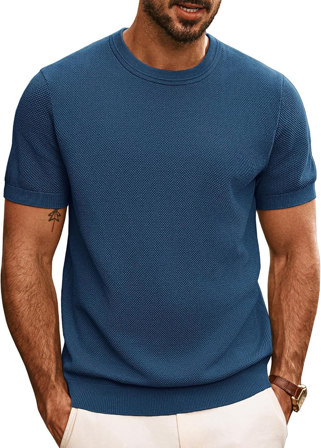 Thumbnail 6 de PJ PAUL JONES T-shirts décontractés classiques à manches courtes en tricot à col rond pour homme