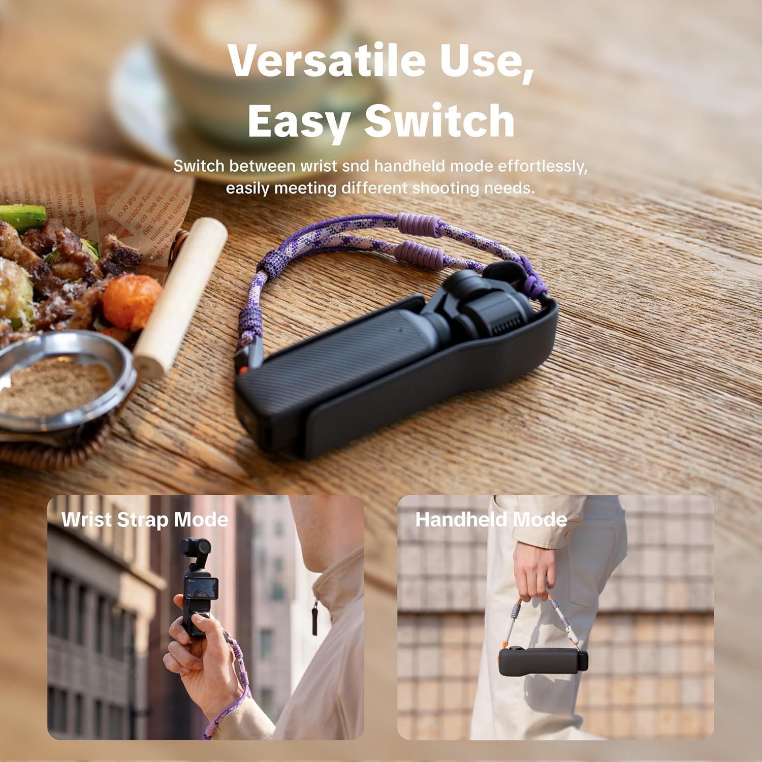 Thumbnail 1 de PGYTECH Hand Strap for DJI Osmo Pocket 3/4 – Dual-Mode Quick Release Wrist/Hand Strap