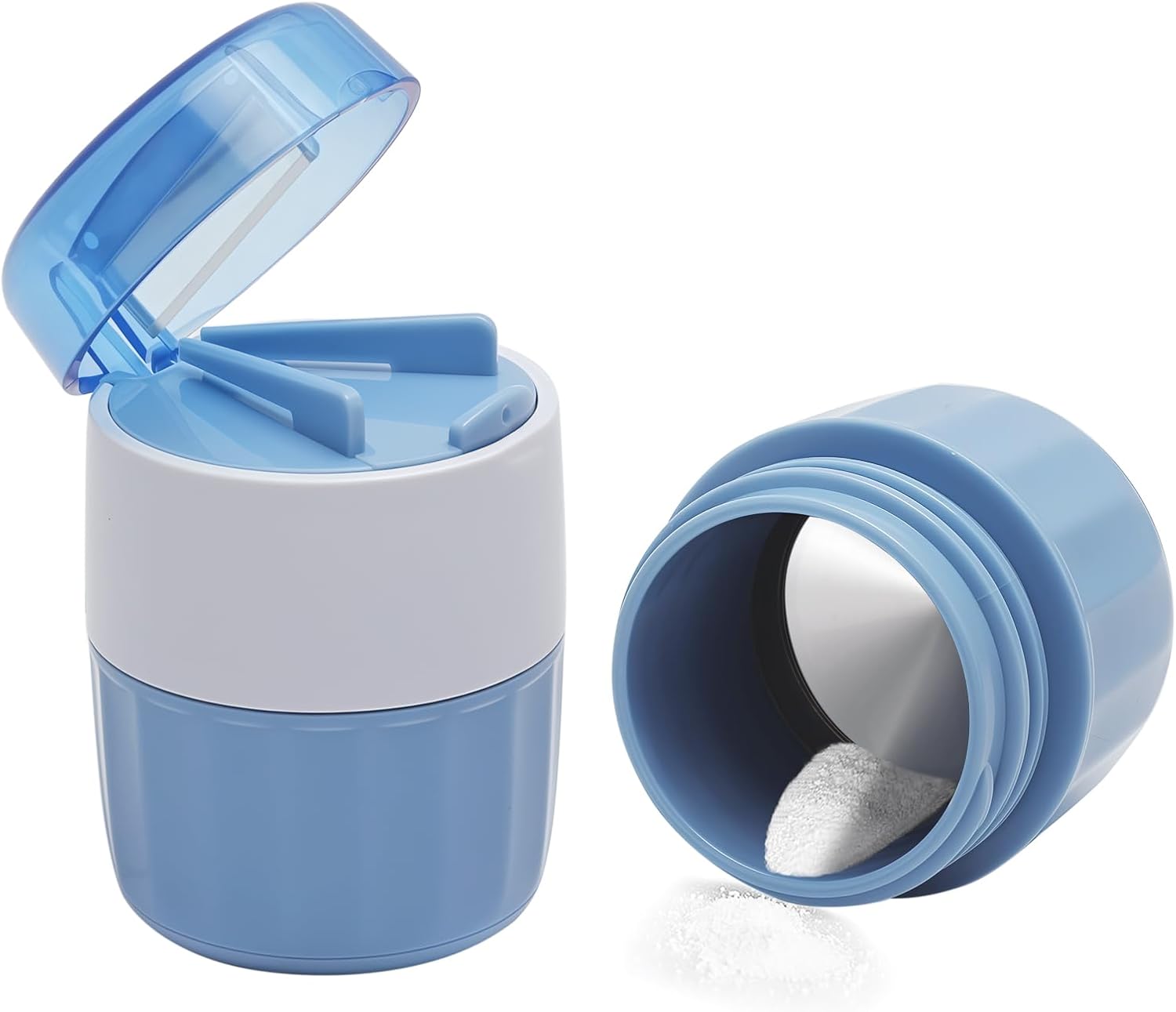 Detalle de KQDRAVINE Triturador de Pastillas 3-en-1 (Azul) – Cortar, Triturar y Almacenar en un solo dispositivo