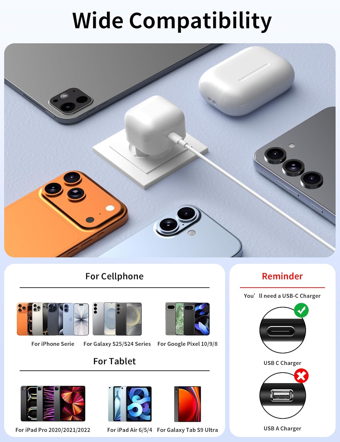 Thumbnail 6 de 40W USB‑C Ladegerät mit USB‑C Kabel (1 m) für iPhone & weitere Geräte – Fast Charger mit PD 3.0