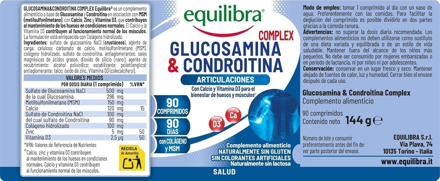 Thumbnail 5 de Equilibra Suplemento de Huesos con Glucosamina, Calcio y Vitamina D3 🦴