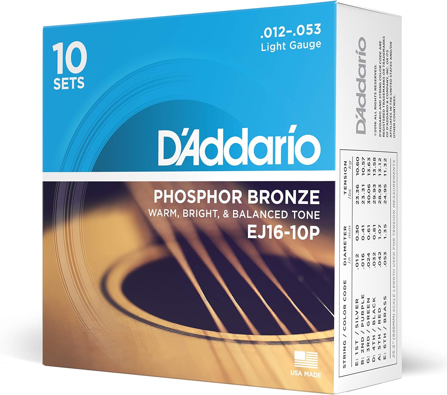 Thumbnail 6 de D'Addario EJ26-B25 corde acustica 11-52