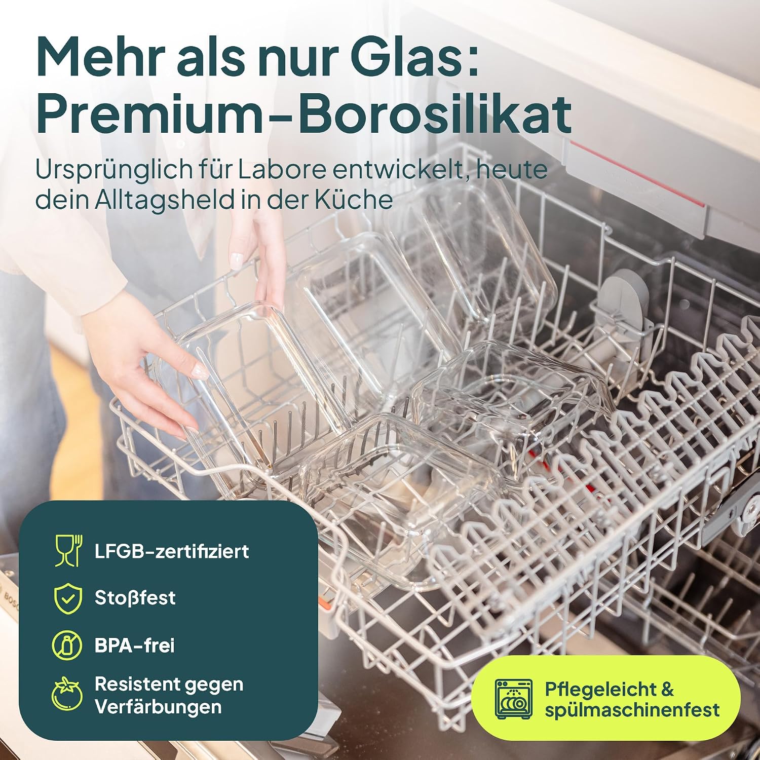 Detalle 2 de uandu Glasbehälter Meal Prep Boxen Set 5-tlg