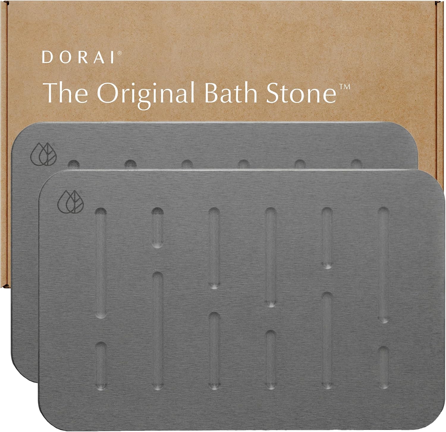 Detalle de Dorai Home Bath Stone Mat 23.6"x15.4" 2-Pack