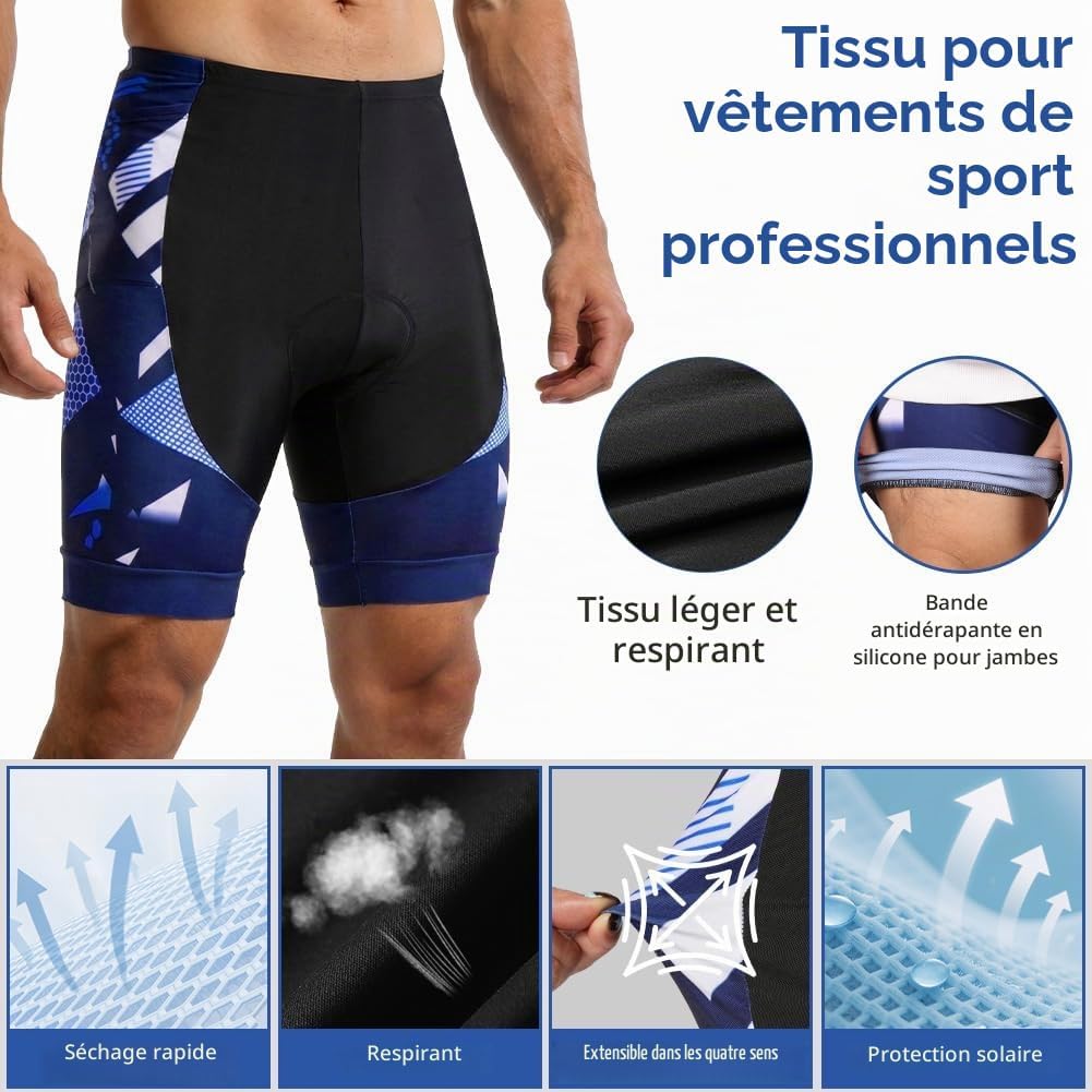 Detalle de BSBUY 5485773 herenfietsbroek met 5D-gelzeem, compressiepasvorm en zakken