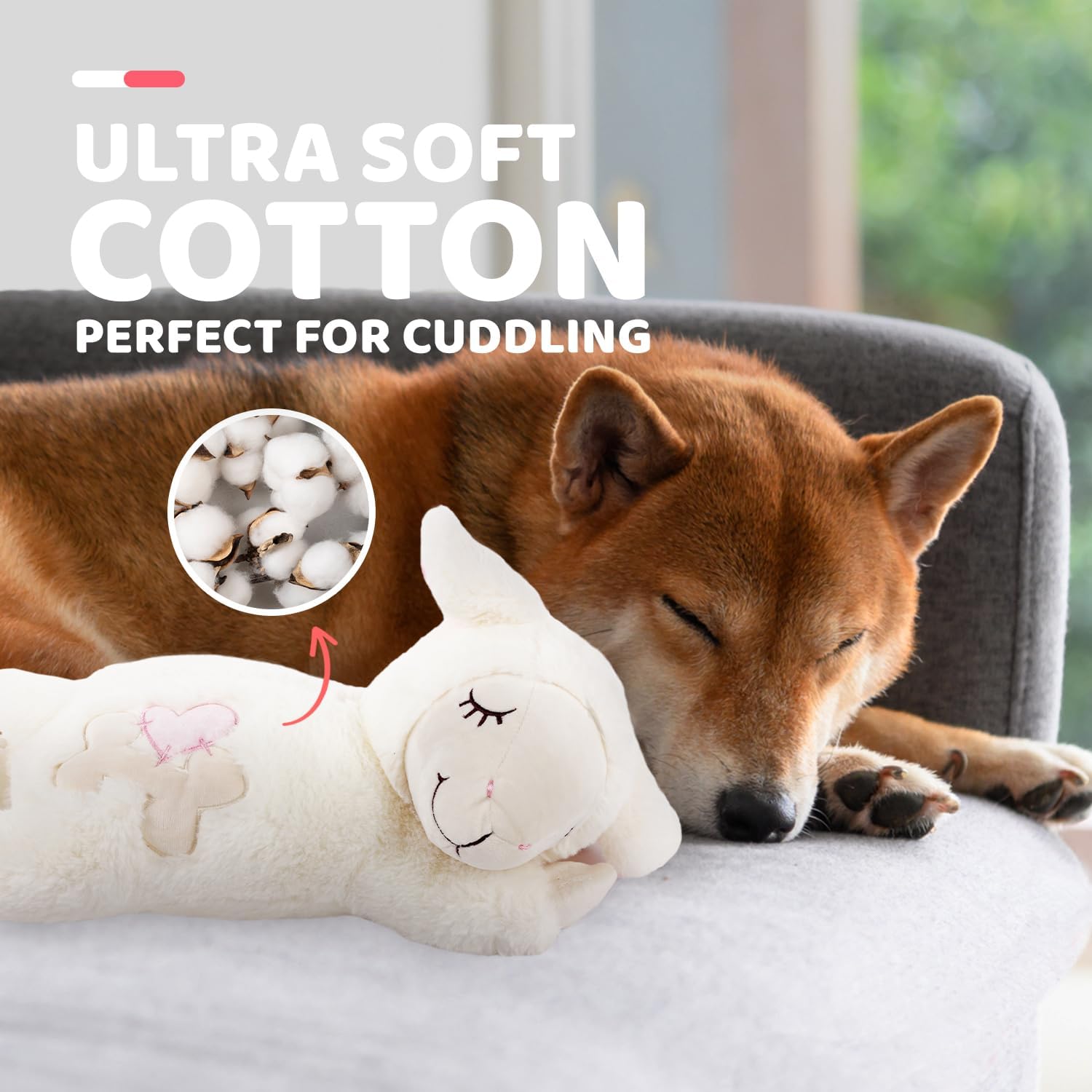 Thumbnail 3 de ALL FOR PAWS Little Buddy Heart Beat Sheep: Puppy Heartbeat Toy with Warm Pack