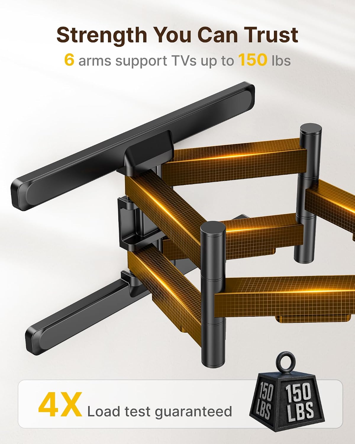 Detalle de monTEK Full Motion TV Wall Mount for 43-90 Inch TVs with 22" Arm Extension