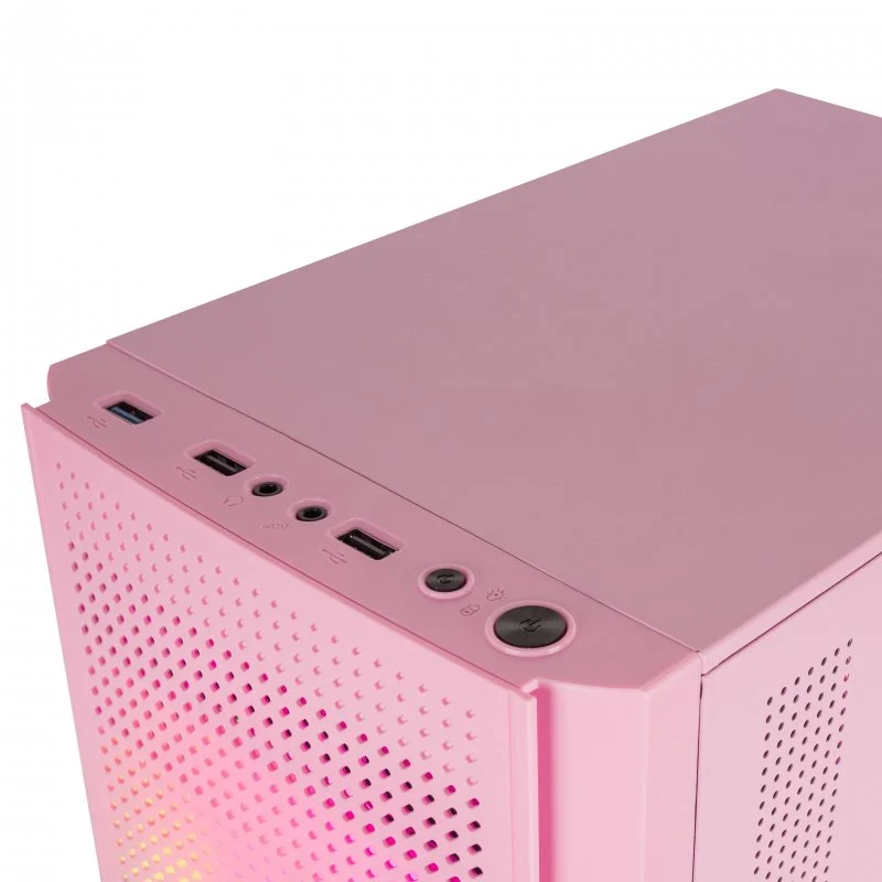 Detalle de Mars Gaming MC300 FRGB USB 3.0 Rosa: caja compacta para setups gaming con estilo