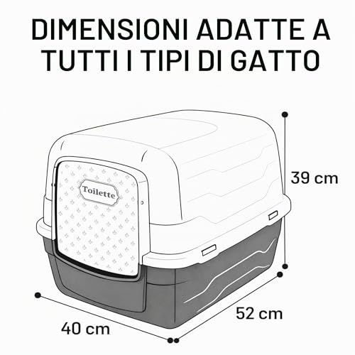 Detalle de Toilette per gatto Aimé Queen 905063: stile sobrio, funzionalità e odori controllati