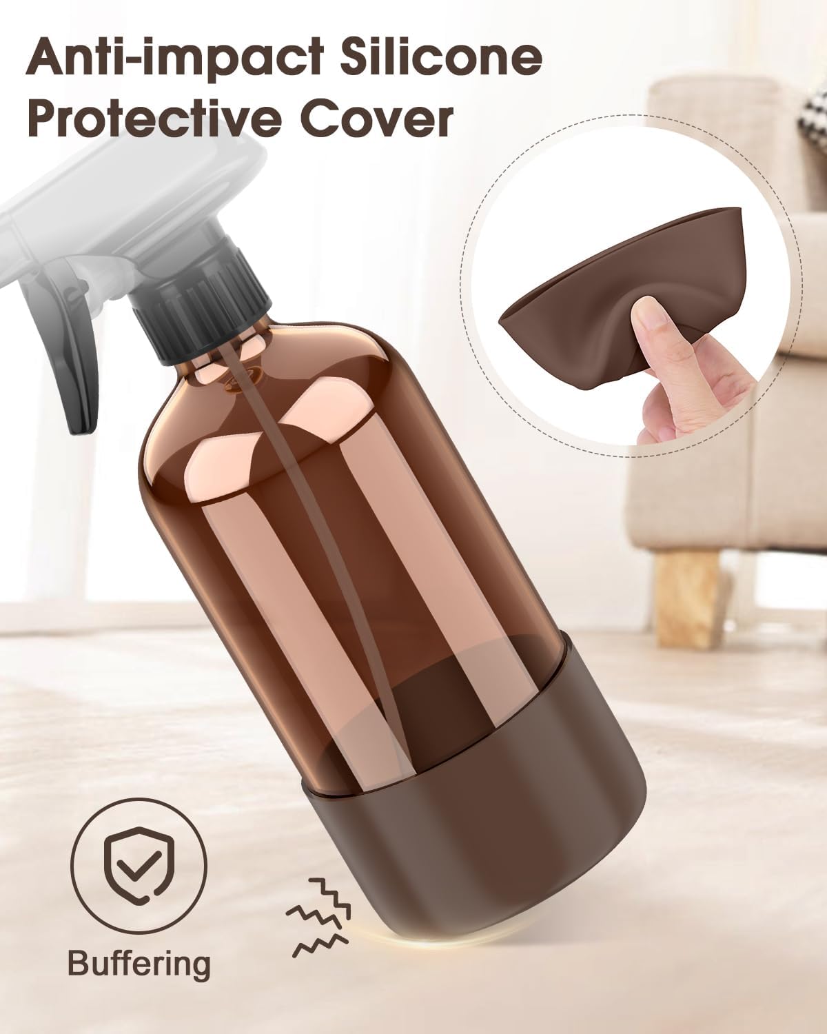 Thumbnail 3 de Bontip Amber Glass Spray Bottle 16 oz