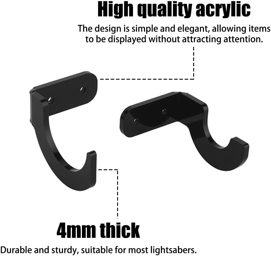 Detalle de 2 Pair Baseball Bat Wall Mount – Acrylic Horizontal Display Rack with Hidden Screws