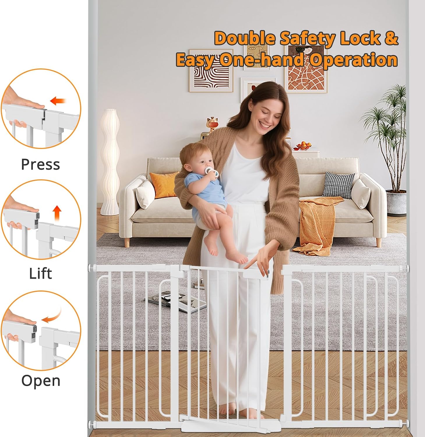 Detalle de Baby Gate, 29.8–46.5-Inch Adjustable Width