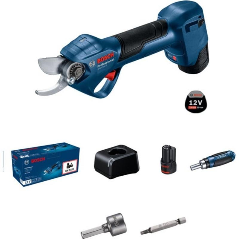 Detalle de Bosch GGP 12V-25 Professional: Tijera de podar a batería para ramas de hasta 25 mm